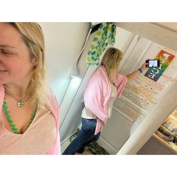 COPY - ❤️🧣BEAUTIFUL DESIGNER SCARF🧣❤️INFINITY LONG EUC GIFT TEXTURED PASTEL PINK - Picture 12 of 14